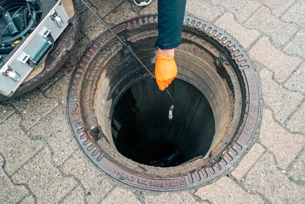 Kanal-TV-Kamera in einem offenen Kanal