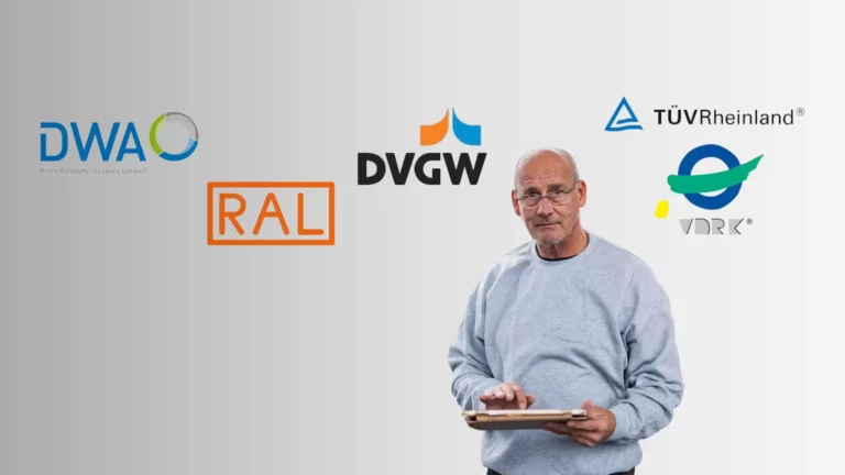 RAL Gütezeichen, VDRK, DWA, Abzeichen für Rohrreiniger