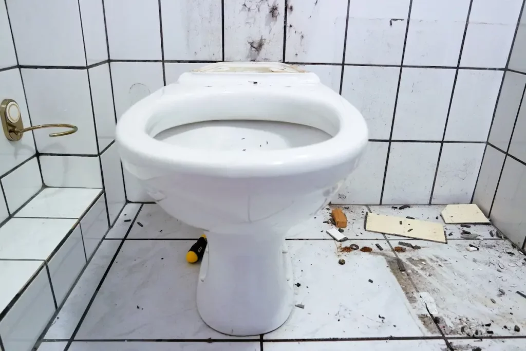 Beschädigte Rohre im WC